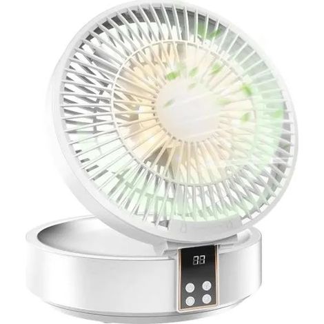 Ventilateur Silencieux Ultra Puissant - Rechargeable, 4000mAh, 3 Vitesses, LED, Télécommande, Idéal pour Bureau ou Chambre (1/5)