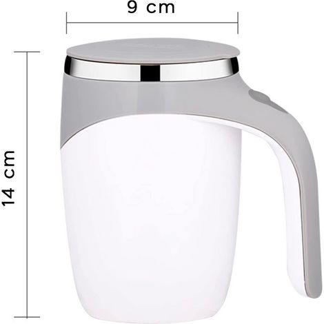 Taza de café de mezcla automática reutilizable de acero inoxidable con agitación Color: Gris (1/3)