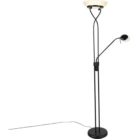 Stehleuchte schwarz inkl. LED und Dimmer mit Leselampe dim to warm - Empoli