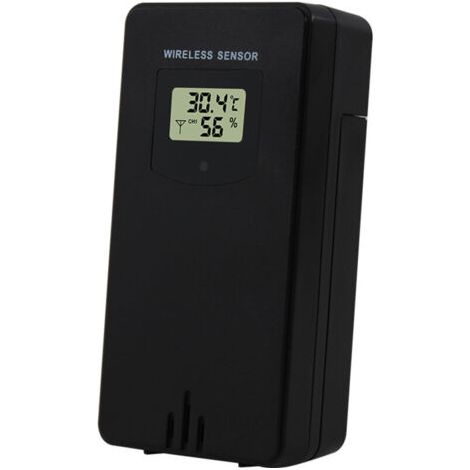 Capteur Intelligent Portée de Transmission de 60 M Capteur de Station Météo IPX4 Capteur de Température et d'humidité étanche Compatible avec E24271 pour Bureau Suspendu (BLACK) (1/4)