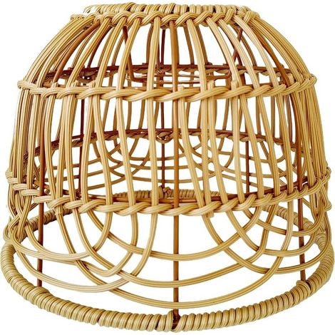 Abat-Jour Creative Scandi Lampe Naturelle Décoration Droplight Tissé Abat-Jour E26 Abat-Jour en Osier Pendentif Lumière Couverture pour Teahouse, brun (1/5)