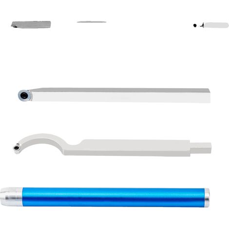 Juego de herramientas para torneado de madera, materiales de alta calidad, cuchillas intercambiables, color azul. (1/2)