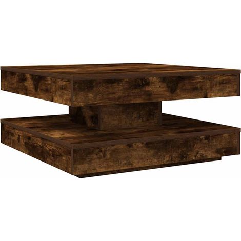 Maison Exclusive - Table basse rotative à 360 degrés chêne fumé 70x70x34,5 cm