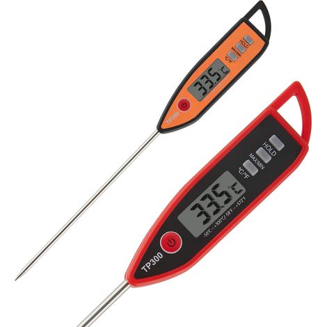 Lntyq Digitales Wasserthermometer für Flüssigkeiten, Kerze, sofortiges Ablesen mit wasserdicht für Lebensmittel, Fleisch, Milch, lange Sonde (2 Stück) (1/5)