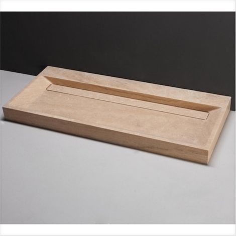 Forzalaqua Waschbecken Natursteinbecken BELLEZZA 120 cm aus Travertin Waschtisch-11027145