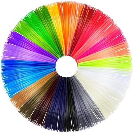 3D Filament, 3D Stylo Fils Filament Recharge PLA 20 Couleurs, 5m pour chaque couleur, Diamètre de 1.75mm[94] (1/4)