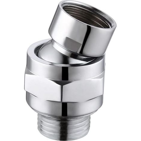 Shower Head Swivel Ball Adapter - Solid Brass Shower Connector, Adjustable Universal Ball Joint Shower Arm Extension Part (Bright Light) MUMU (1/4)