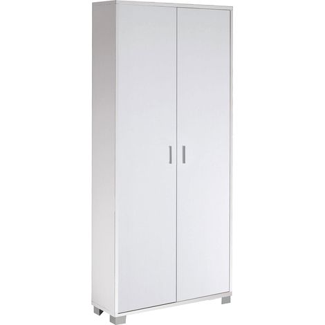 Armadio 2 Ante 83x190x29 cm Bianco Fiammato