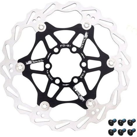 Disque Frein Vtt 160 Mm Flottant Verrouillage Central Aluminium 7075-T6 Acier Inoxydable 420 ×2 (1/4)