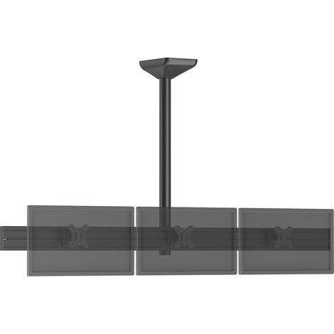 Support TV plafond menu board 3 écrans 32'' - Hauteur 100 cm noir (1/3)