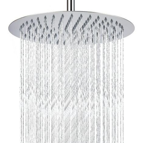 Regenbrause 25cm Edelstahl Rund Chrom für Wand/Decke (1/5)