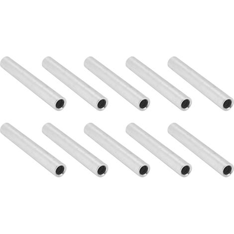 10 Entretoises Lisses en Aluminium Diamètre 6mm Longueur 43mm pour Fixation et Assemblage