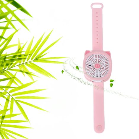 Tragbarer Ventilator der 3. Generation mit bunten Lichtern, dreistufiger USB-Mini-Tischventilator, rosa Schweinchen (1/5)