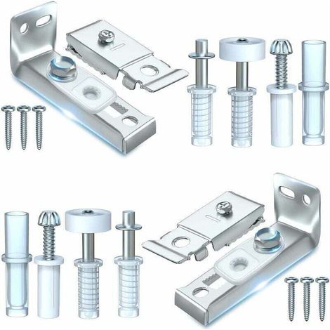 Kit di riparazione per ferramenta per porte pieghevoli - Set di ricambio in 2 pezzi per porte scorrevoli pieghevoli per armadi, comprensivo di staffa superiore e inferiore, perno da 3/8" e ruota -Crez