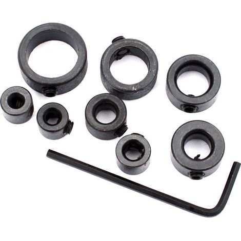 Butées de perçage (8 pièces) : 3, 4, 5, 6, 8, 10, 12, 16 mm