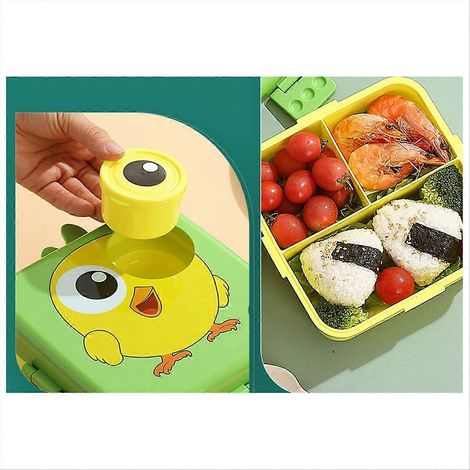 Lunchbox mit Fach für Besteck und Gewürze, rosa (1/5)