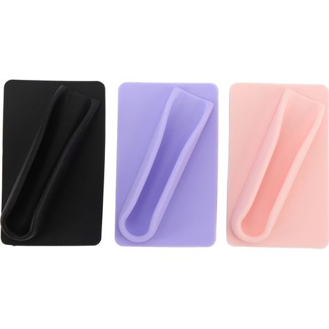 Juego de 3 soportes de silicona para teléfono móvil, estilo pintalabios, con adhesivo en la parte posterior.