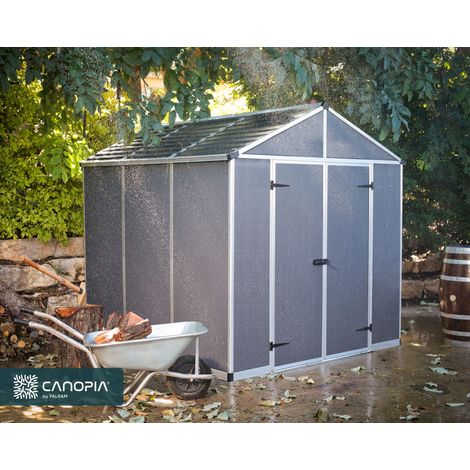 Palram - Canopia – Abri de jardin métal Rubicon 5,4 m² – Panneaux polycarbonate anti-UV – Structure aluminium renforcée – Résistant aux intempéries (1/5)