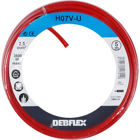 DEBFLEX - BOBINOT HO7V-U 2.5 MM² 5M ROUGE - 111314