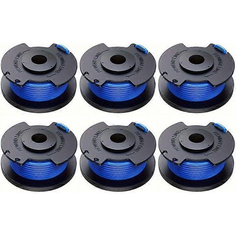 Lot de 6 bobines de fil de coupe-bordures en nylon compatibles avec les débroussailleuses Ryobi 18V, 24V et 40V, AC14RL3A (1/4)