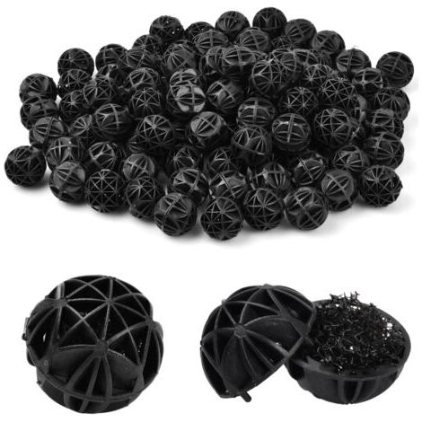 Packung mit 150 Biofilterbällen für Aquarien, 16 mm, poröser Biofilter, biochemische Kugeln zur Filtration, Springbrunnenreinigung, Teichreinigung