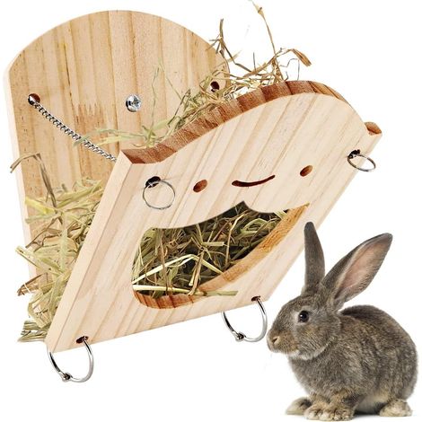 Distributeur de Nourriture en Bois – Lapin, Cochon d'Inde (1/5)