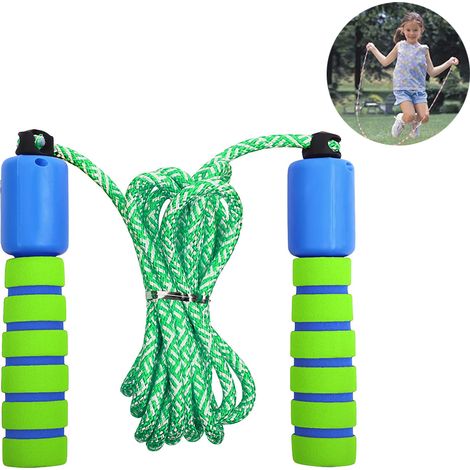 Corde à Sauter - Câble Antienchevêtrement à Roulements à Billes - Poignées en Mousse Mémoire - Réglable 2,8 m - Pour Adultes et Enfants (1/5)