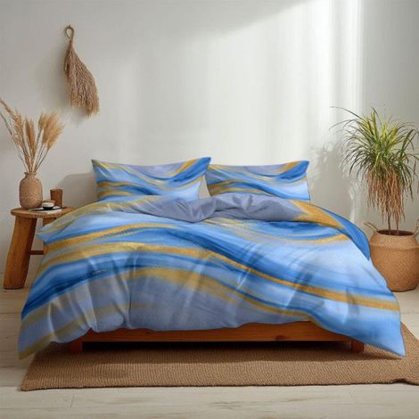 Housse De Couette - Microfibre - 220x240cm - Pour Lit 2 Places - Parure 3 Pièces Avec 2 Taies 65x65cm (1/5)
