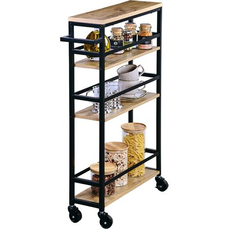 Mensola da cucina stretta e mobile con 4 ripiani