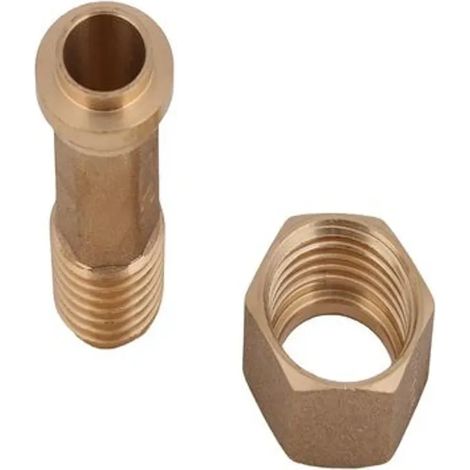 JS Racor para contador de agua con dispositivo de precintado, rosca macho 1'' x rosca hembra 1 1/4'', latón natural, unidad de embalaje 1 pieza, 0022412500001
