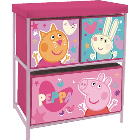 Meuble de rangement à 3 paniers - Peppa Pig