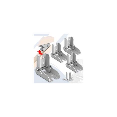 Lot de 4 charnières de pieds rabattables pour table Charnières autobloquantes avec capacité de charge de 80 kg, pliables.