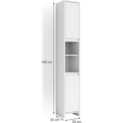 Mobile bagno alto Emma, Bianco, 30 x 190 cm, Vicco