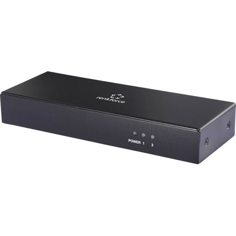 Renkforce RF-DVIS-200 Distributore, splitter DVI Per uso interno, Predisposto Ultra HD 3480 x 2160 Pixel Nero (1/5)