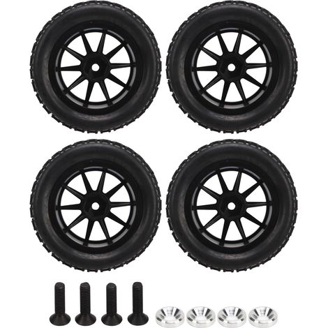Pneu RC 1/16 4 pièces avec jantes 10 rayons pour voiture télécommandée AXI31594 2BL, pneus de rechange haute performance (1/5)