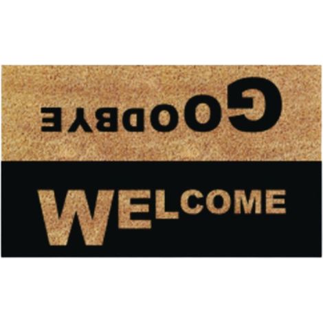 Zerbino tappeto in cocco con fondo in pvc antiscivolo 40x70 cm Welcome Goodbye