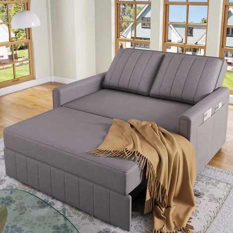 Sofa mit Schlaffunktion klappbar 180x110 Grau OKMYHOME (1/5)