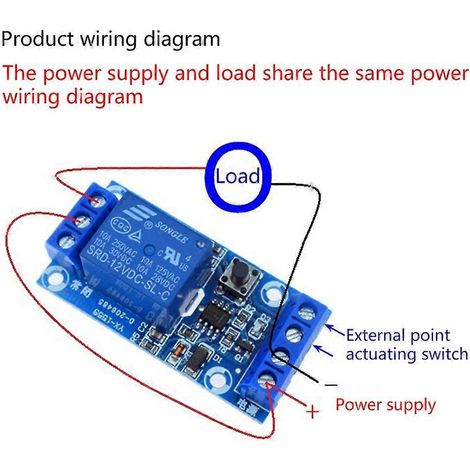 Module de relais bistable autobloquant 12 V 1 canal, marche/arrêt par un seul bouton (1/4)