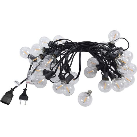 Guirlande lumineuse suspendue G40 à 25led, 8m, blanc chaud, étanche, pour fête en plein air, jardin, prise ue, 220V (1/5)