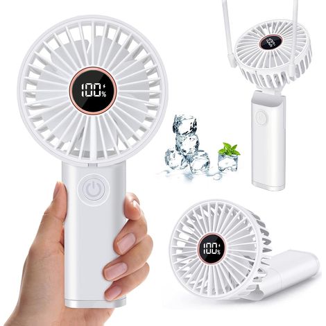 Mini Ventilateur Portable Rechargeable USB, 6 Vitesses, Silencieux et Alimenté par Batterie, Pratique pour Été
