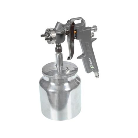 Ribimex – Pistolet à peinture par succion godet inférieur – Pression maximale 3,5 bars – Débit 170 litres/min – Buse 1,8 mm – Capacité 1 L (1/2)