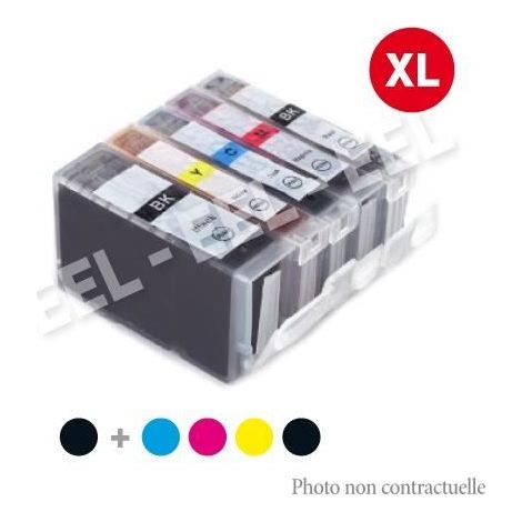Pack Canon 520/521 - Canon - Pixma IP3600 / IP4600 / IP4600X / IP4700 - Noir - Cyan - Jaune - Magenta (1/2)