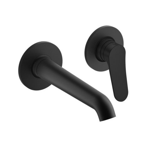 Façade Mitigeur Lavabo Botte 2 trous bec 18 cm blackmat - CRISTINA ONDYNA BT25713