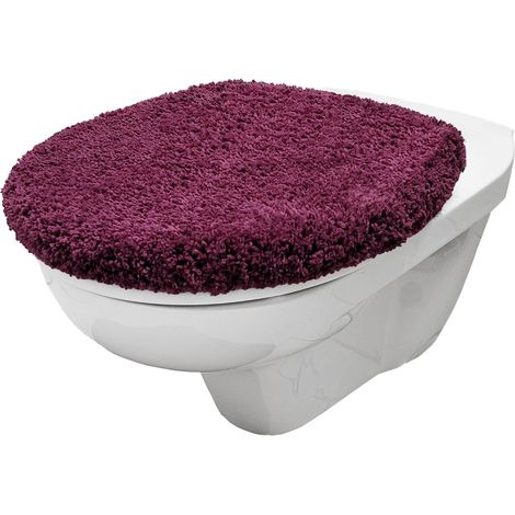 Housse pour abattant WC avec découpe en microfibre douce, 38 x 48 cm, lilas (1/5)