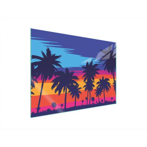 GLASSCHUTZPLATTE FÜR HERD 70x52 PALMEN (1/5)