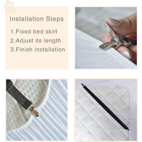 Tendeur Drap Housse Lit Drap Réglable,Tendeurs de Maintien,Convient à Lits et Matelas,Noir (1/3)