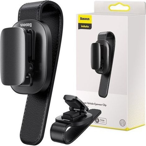 Soporte para gafas Baseus con clip para coche, color negro (1/5)