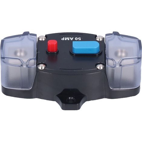Disjoncteur automatique 50A réarmable, protection contre surcharge et court-circuit pour systèmes audio/vidéo voiture, bateau, yacht, camping-car. (1/5)
