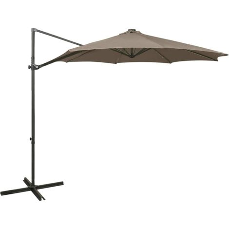 Ampelschirm mit LED-Beleuchtung 300 cm Taupe