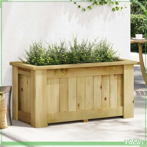 Jardinière surélevée - FAFEICY - 49094 - 100x50x50 cm - Pin massif imprégné - Résistante aux intempéries (1/5)
